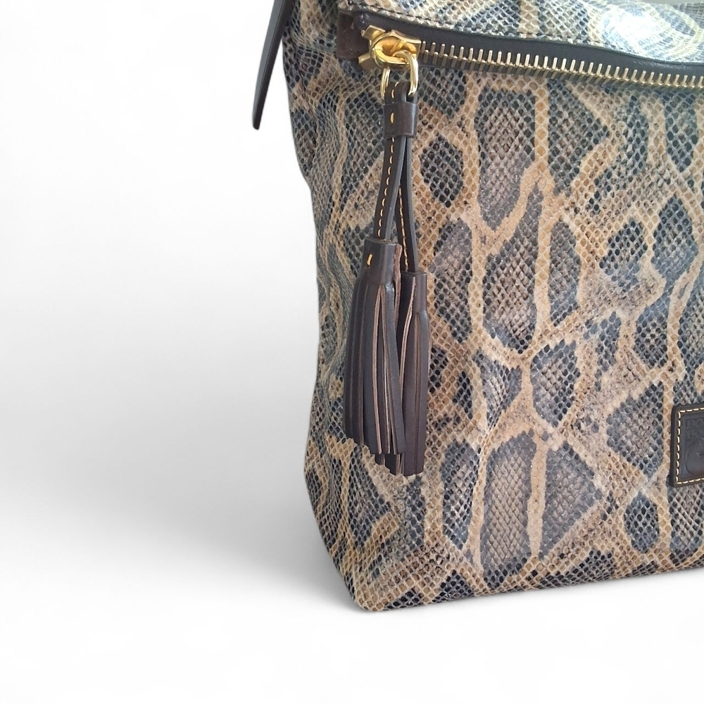 Dooney & Bourke Python Embossed Large Zip Hobo Shoulder Bag - Picture 8 of 16